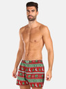 Styx Pantaloni scurți de Crăciun Styx pentru bărbați, verzi și roșii