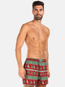 Styx Pantaloni scurți de Crăciun Styx pentru bărbați, verzi și roșii