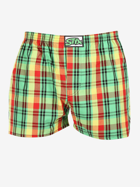 Styx Pantaloni scurți în carouri galbeni și verzi pentru bărbați Styx