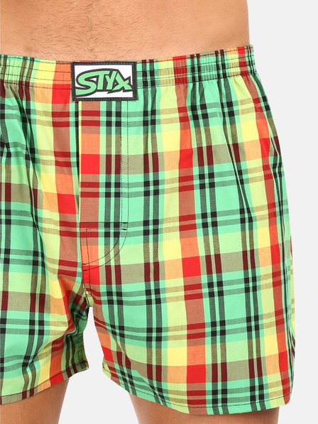 Styx Pantaloni scurți în carouri galbeni și verzi pentru bărbați Styx