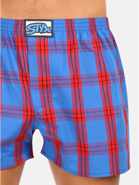 Styx Pantaloni scurți bărbătești în carouri roșii Styx