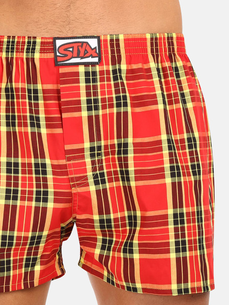 Styx Pantaloni scurți în carouri galbeni și roșii pentru bărbați Styx