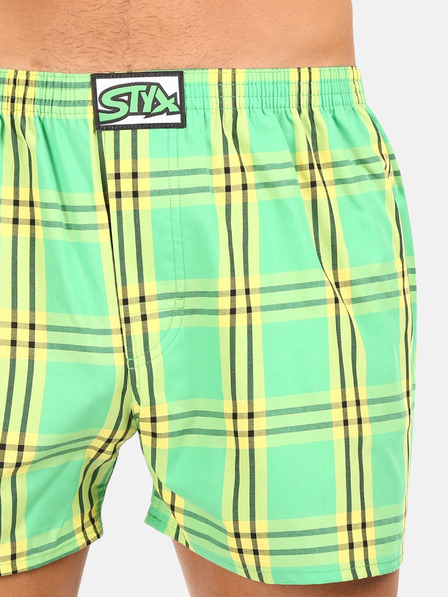 Styx Pantaloni scurți în carouri verde deschis pentru bărbați Styx