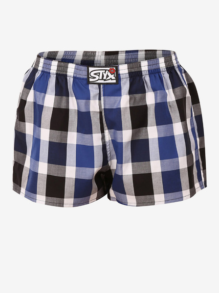 Styx Pantaloni scurți în carouri pentru femei Styx albaștri și albi