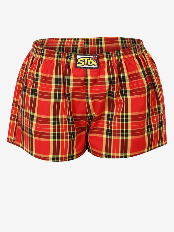 Styx Pantaloni scurți în carouri galbeni și roșii pentru femei Styx