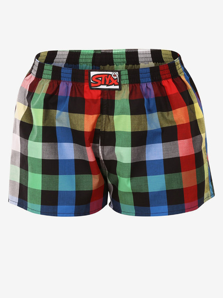 Styx Pantaloni scurți în carouri pentru femei verzi și negri Styx