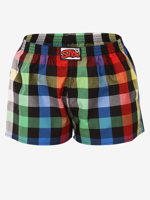 Styx Pantaloni scurți în carouri pentru femei verzi și negri Styx