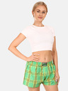 Styx Pantaloni scurți în carouri galbeni și verzi pentru femei Styx