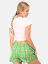 Styx Pantaloni scurți în carouri galbeni și verzi pentru femei Styx