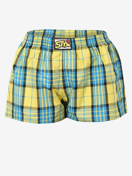 Styx Pantaloni scurți în carouri albastru și galben pentru femei Styx