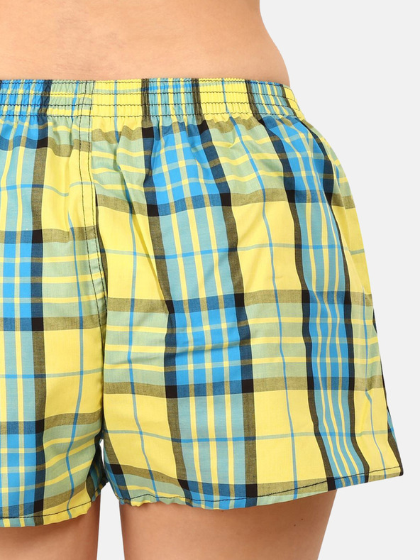 Styx Pantaloni scurți în carouri albastru și galben pentru femei Styx