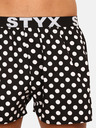 Styx Pantaloni scurți pentru bărbați cu buline alb-negru Styx Polka dots
