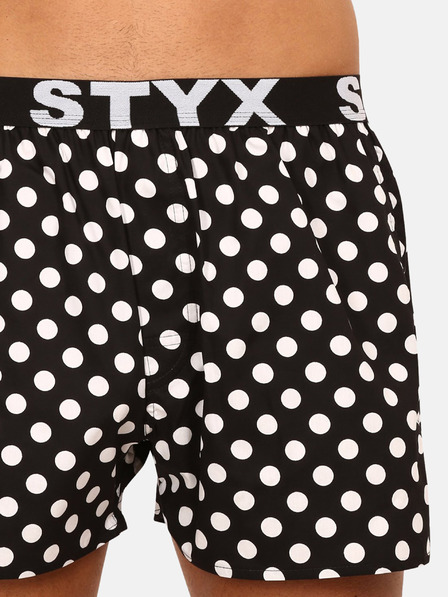 Styx Pantaloni scurți pentru bărbați cu buline alb-negru Styx Polka dots