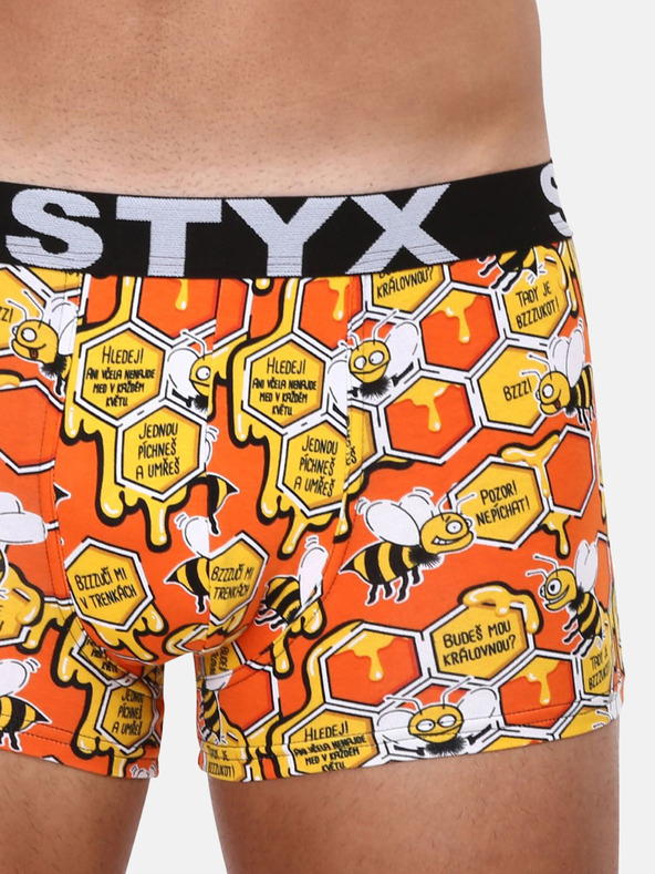 Styx Pantaloni scurți boxer cu model Styx pentru bărbați, galben și portocaliu Albine