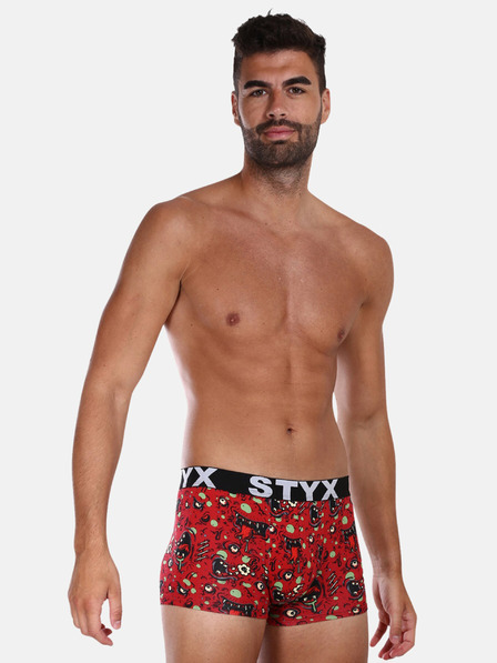 Styx Chiloți boxeri cu model pentru bărbați roșii Styx Zombie
