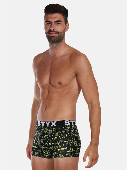 Styx Pantaloni scurți boxer cu model galben și negru pentru bărbați Styx Fizică