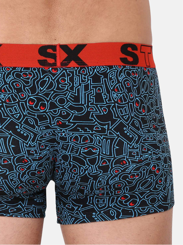 Styx Pantaloni scurți boxer cu model albastru și negru pentru bărbați Styx