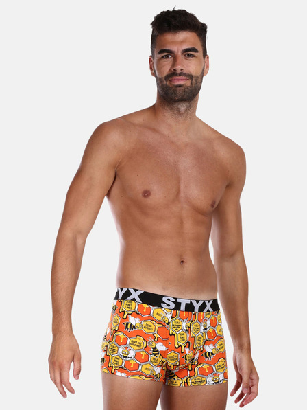 Styx Pantaloni scurți boxer cu model Styx pentru bărbați, galben și portocaliu Albine