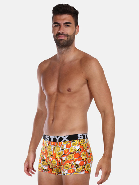 Styx Pantaloni scurți boxer cu model Styx pentru bărbați, galben și portocaliu Albine