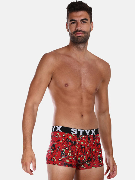 Styx Boxeri roșii cu model pentru bărbați Styx