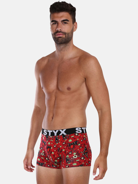 Styx Boxeri roșii cu model pentru bărbați Styx