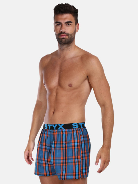 Styx Pantaloni scurți în carouri portocalii și albaștri pentru bărbați Styx