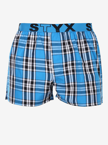 Styx Pantaloni scurți în carouri pentru bărbați Styx albaștri