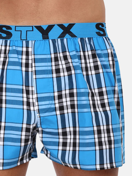 Styx Pantaloni scurți în carouri pentru bărbați Styx albaștri