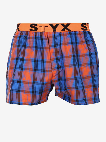Styx Pantaloni scurți în carouri portocalii și albaștri pentru bărbați Styx