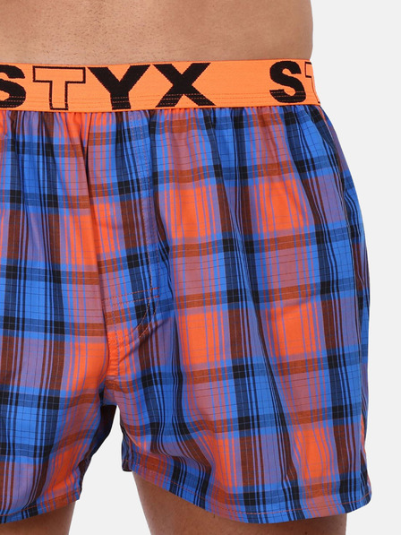 Styx Pantaloni scurți în carouri portocalii și albaștri pentru bărbați Styx