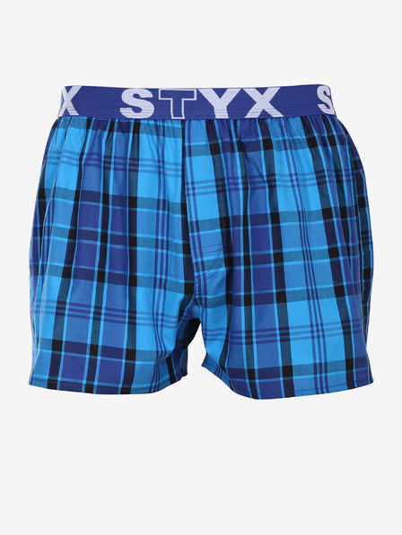 Styx Pantaloni scurți pentru bărbați în carouri albastre Styx