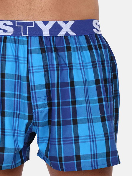 Styx Pantaloni scurți pentru bărbați în carouri albastre Styx