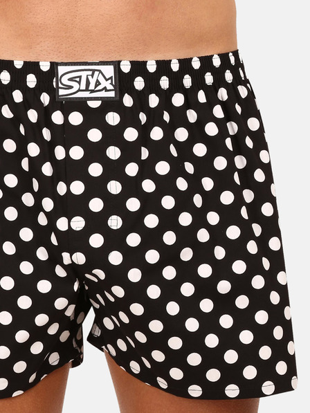 Styx Pantaloni scurți pentru bărbați cu buline alb-negru Styx Polka dots