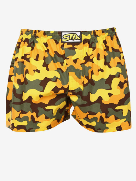 Styx Pantaloni scurți boxeri cu model pentru bărbați, galben kaki Styx