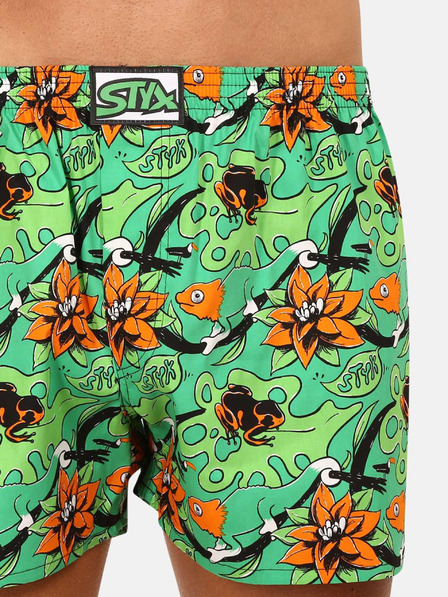Styx Pantaloni scurți cu model portocaliu și verde pentru bărbați Styx