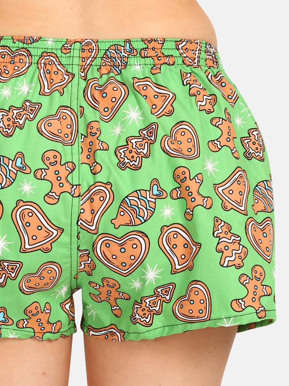 Styx Pantaloni scurți de Crăciun verde deschis pentru femei Styx Christmas Gingerbread