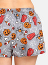 Styx Pantaloni scurți de coșciug Styx Halloween portocalii și gri pentru femei