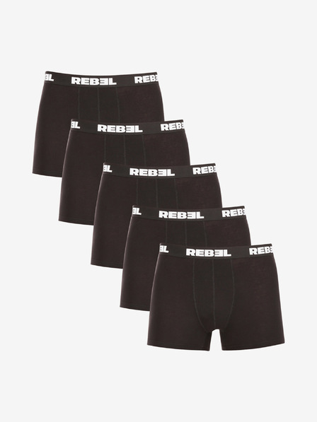 Nedeto Set de cinci boxeri pentru bărbați în negru Nedeto Rebel