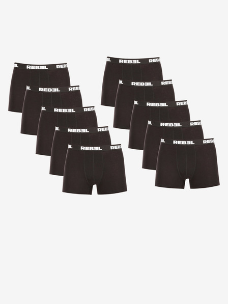 Nedeto Set de zece boxeri pentru bărbați în negru Nedeto Rebel