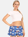 Styx Pantaloni scurți de Crăciun albi și albaștri pentru femei Styx Snowmen