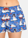 Styx Pantaloni scurți de Crăciun albi și albaștri pentru femei Styx Snowmen