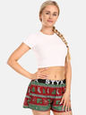 Styx Pantaloni scurți tricotați de Crăciun verzi și roșii pentru femei Styx Christmas