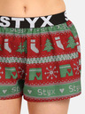 Styx Pantaloni scurți tricotați de Crăciun verzi și roșii pentru femei Styx Christmas