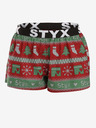 Styx Pantaloni scurți tricotați de Crăciun verzi și roșii pentru femei Styx Christmas