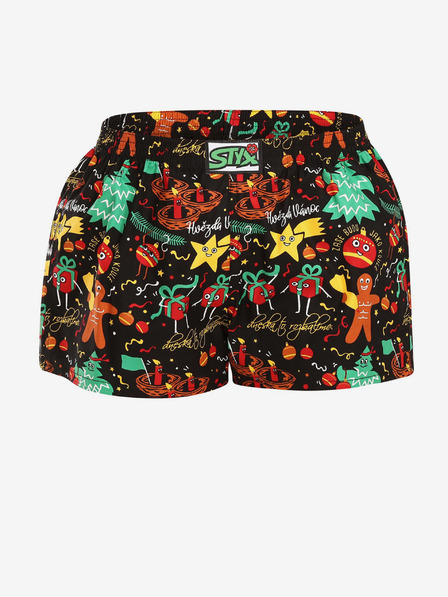 Styx Pantaloni scurți cu model turcoaz și negru pentru femei Styx Christmas Ornaments