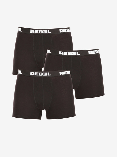 Nedeto Set de trei boxeri pentru bărbați în negru Nedeto Rebel