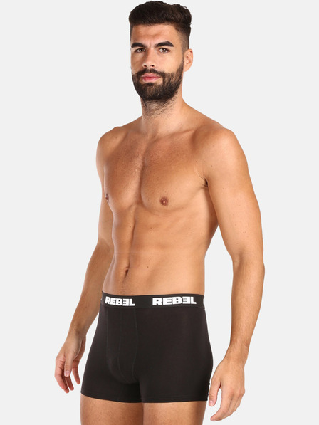 Nedeto Set de trei boxeri pentru bărbați în negru Nedeto Rebel