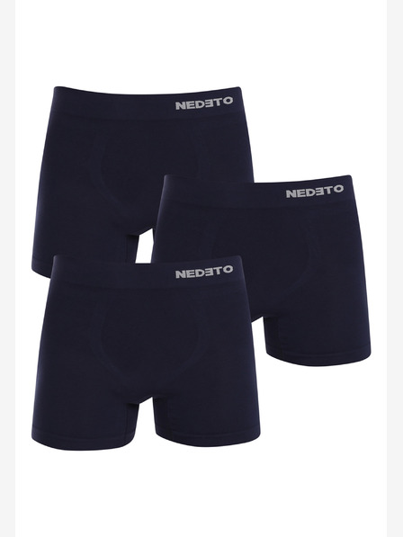 Nedeto Set de trei boxeri fără cusătură în albastru închis Nedeto