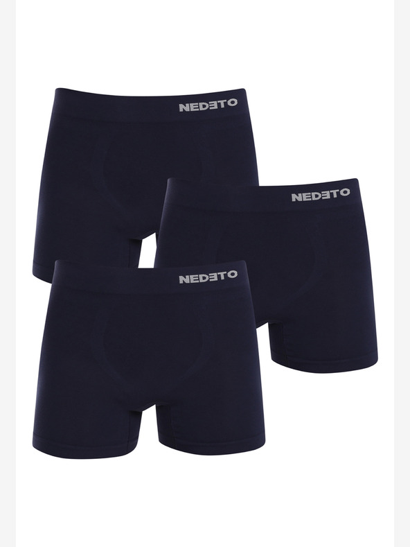 Nedeto Set de trei boxeri fără cusătură în albastru închis Nedeto