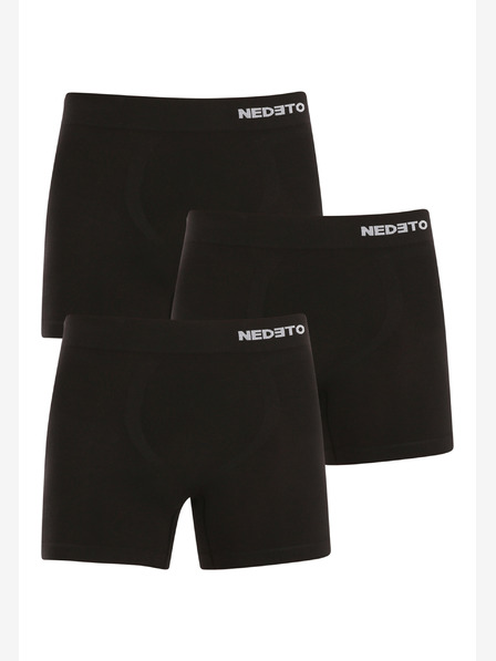 Nedeto Set de trei boxeri din bambus fără cusături în negru Nedeto